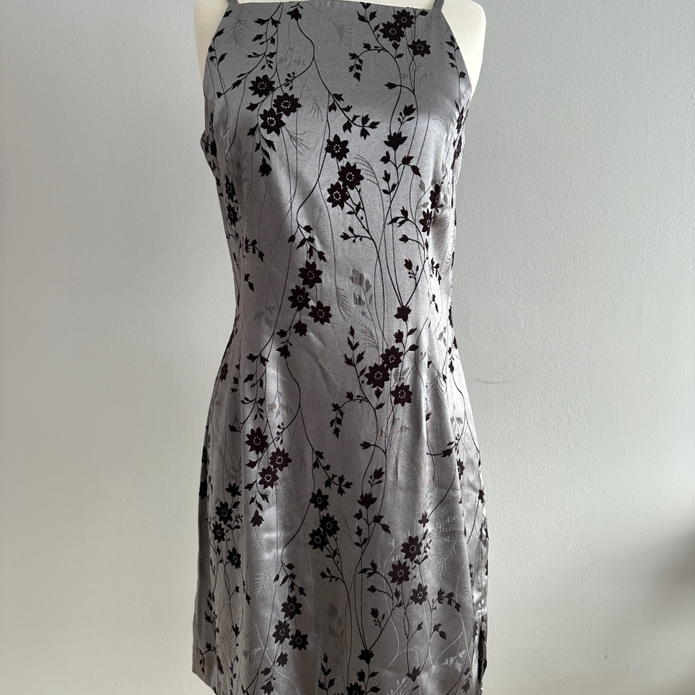 Vintage Silver Sleeveless Mini Dress